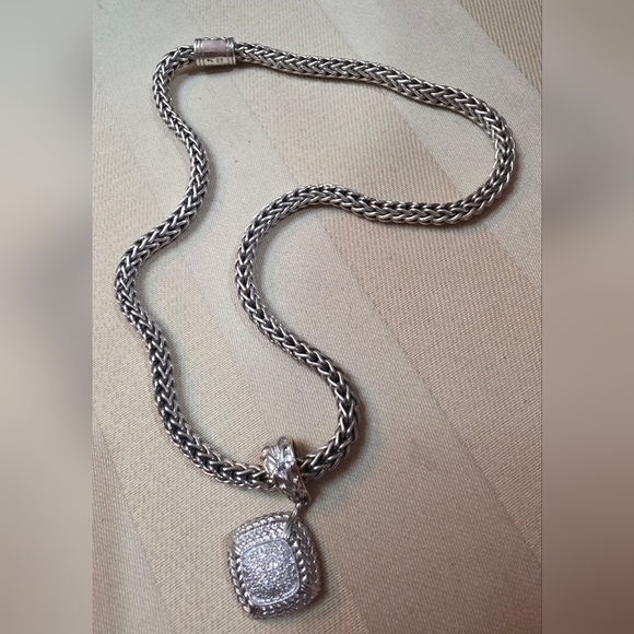 Gail Scott Jewelry - 18K GAIL SCOTT GENUINE  DIAMOND STERLING SILVER 925 CHAIN & PENDANT 80.95 GR